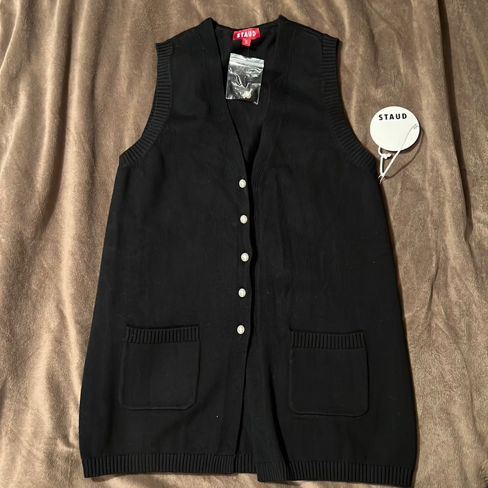 STAUD sweater vest w/ pearl buttons - size small